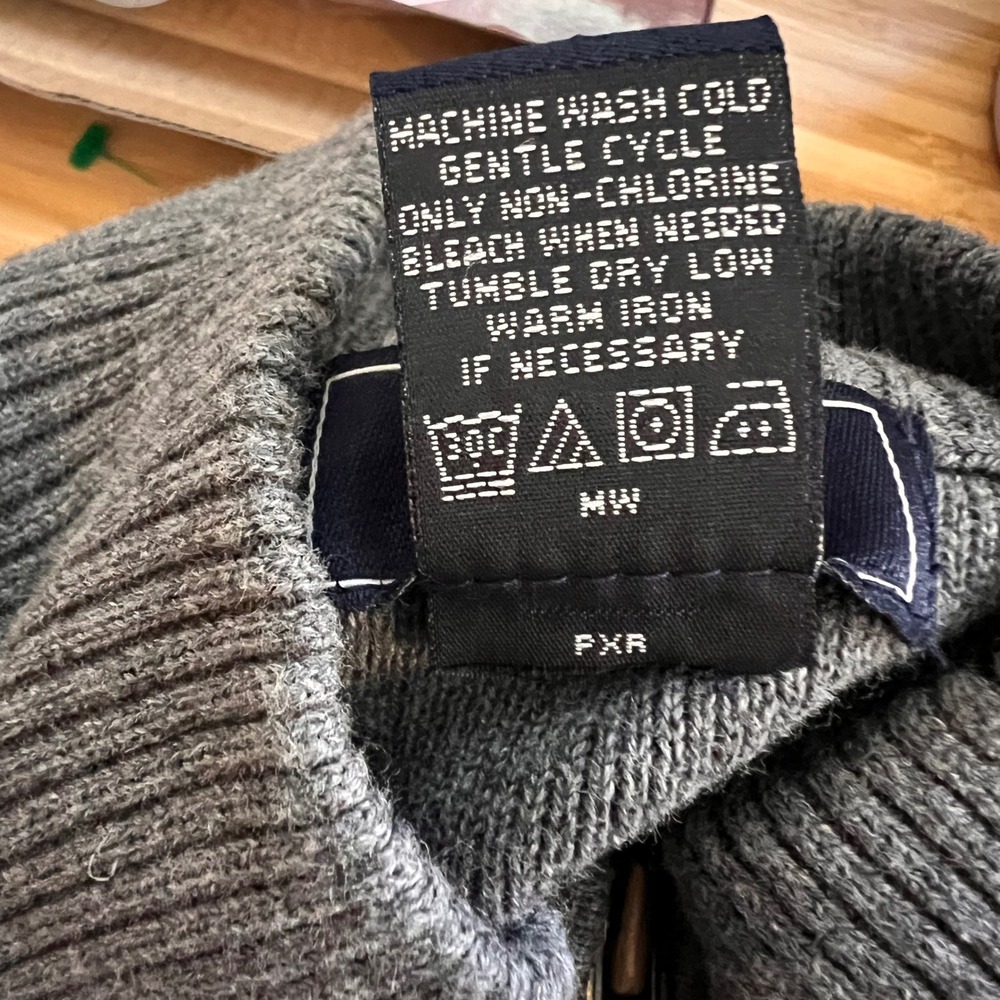 Dockers Mens XL T Xl G 100% Cotton Gray 1/4 Zip Pullover Sweater - Picture 7 of 7